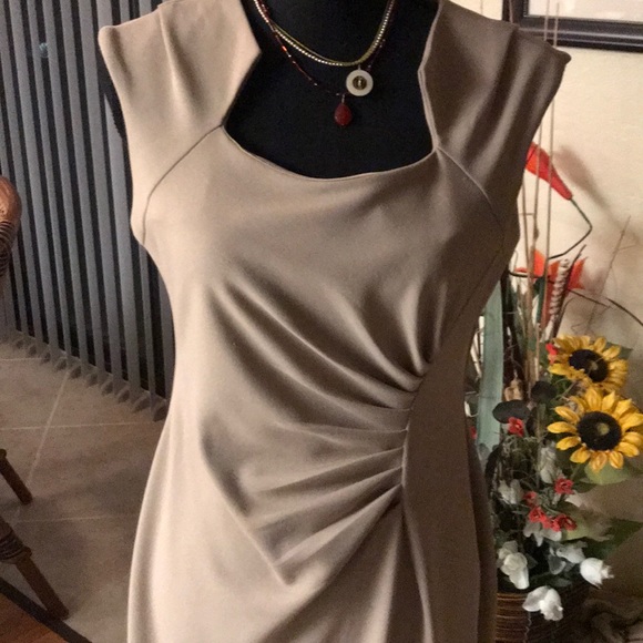 Shelby & Palmer Taupe Sheath Dress - Picture 2 of 5